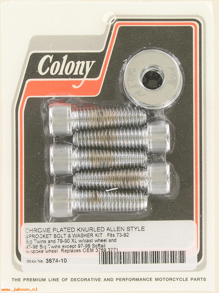 C 3674-10 (    3769 / 3771): Allen head sprocket bolt and washer kit