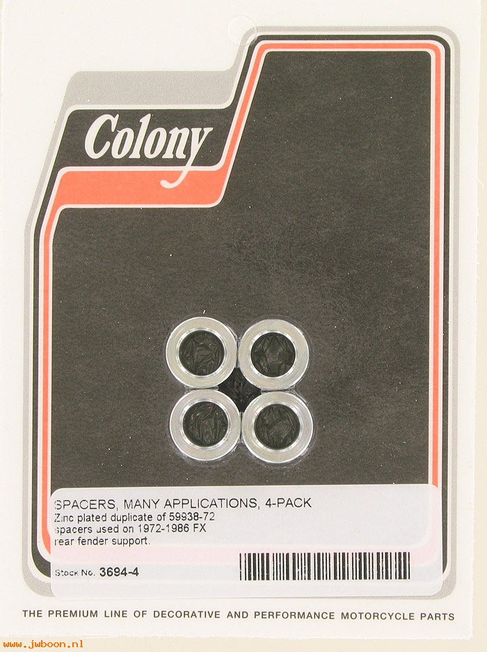 C 3694-4 (59938-72): Spacers (4), rear fender support + other - FX's, in stock, Colony