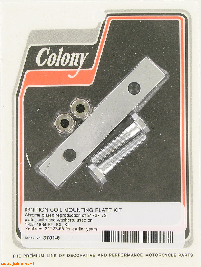 C 3701-5 (31727-72): Ignition coil mounting plate kit '65-'84