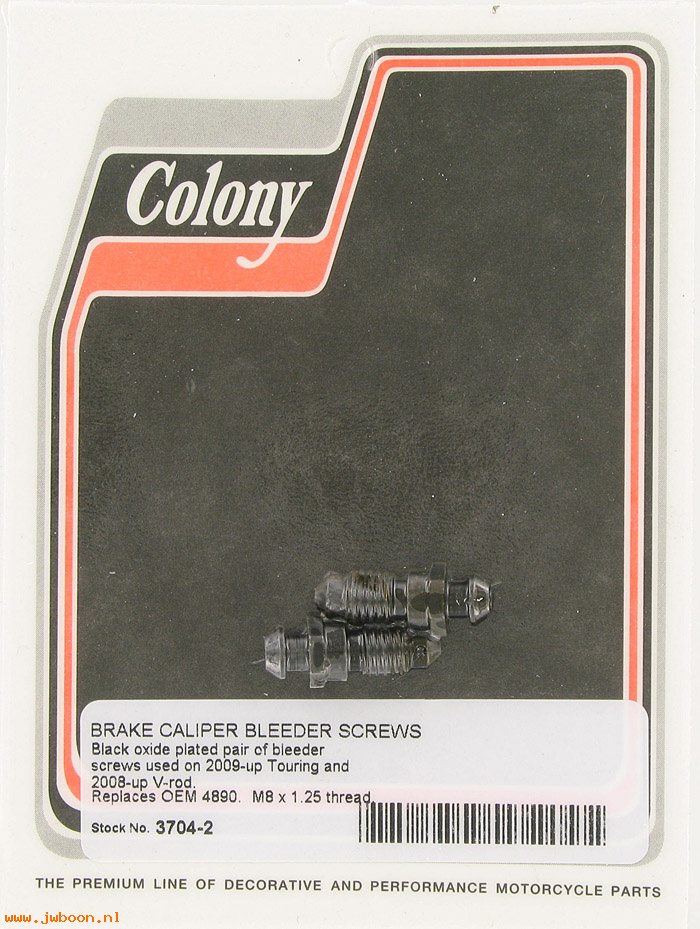 C 3704-2 (    4890): Pair brake caliper bleeder screws - Touring, V-rod