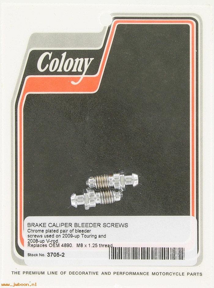 C 3705-2 (    4890): Pair brake caliper bleeder screws - Touring, V-rod