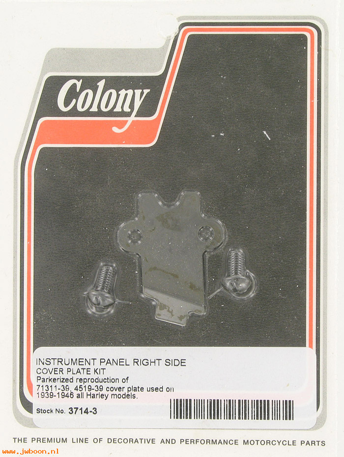 C 3714-3 (71313-39 / 4519-39A): Side plate, dash cover (right side) - All models '39-'46