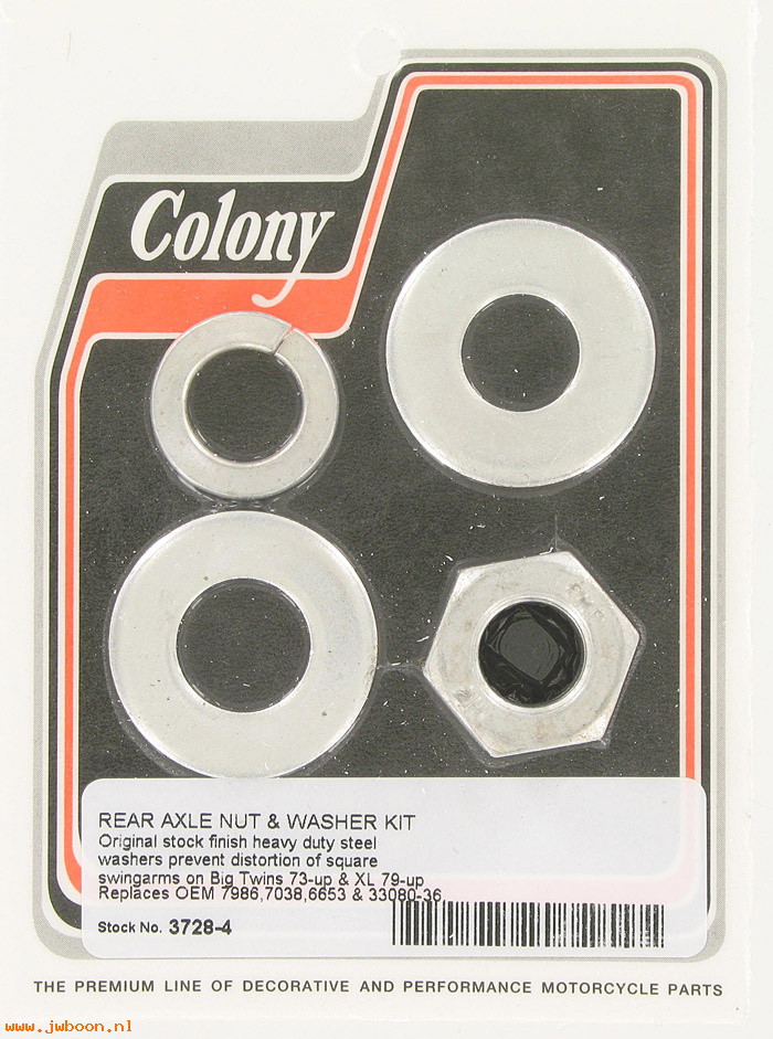 C 3728-4 (    7986): Rear axle nut and washer kit - BT '73-up, XL '79-up
