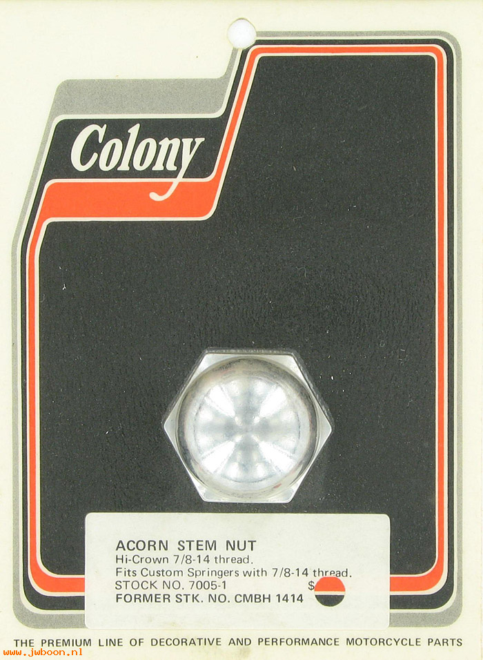 C 7005-1 (): Chrome acorn stem nut, 7/8"-14, in stock, Colony