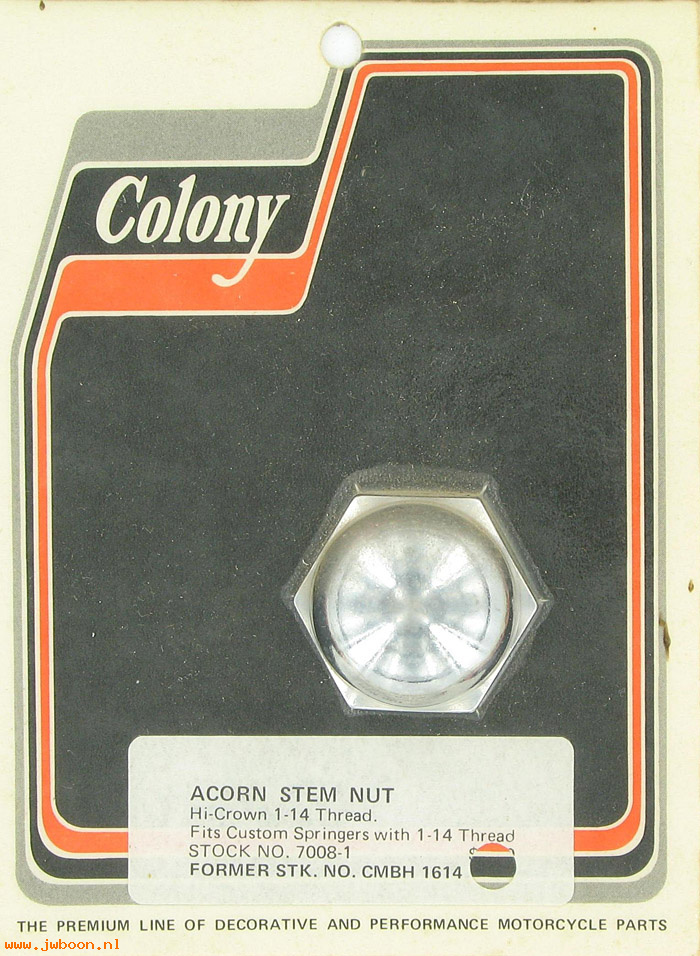 C 7008-1 (): Chrome acorn stem nut,   1"-14, in stock, Colony