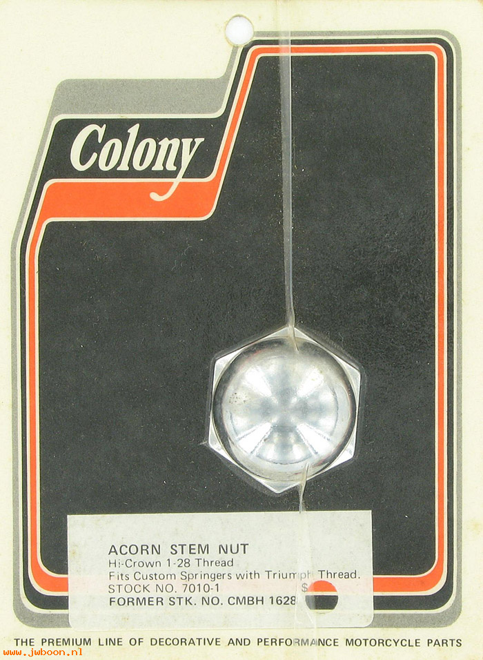 C 7010-1 (): Chrome acorn stem nut,   1"-28, in stock, Colony