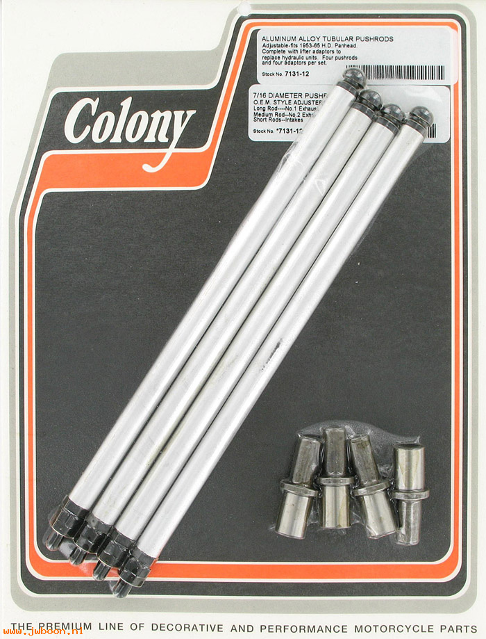 C 7131-12 (17905-53B): Solid pushrod conversion kit - FL, FLH '53-'65, in stock, Colony