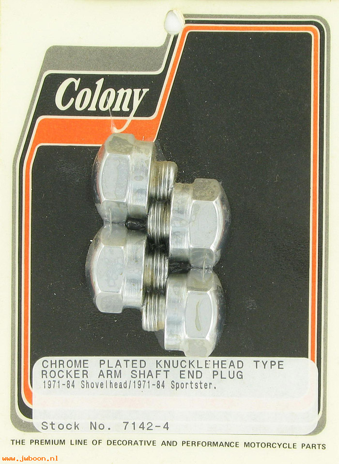 C 7142-4 (17448-71A): Knuckle type rocker arm shaft end plugs - XL's '71-'85. FLs 71-84