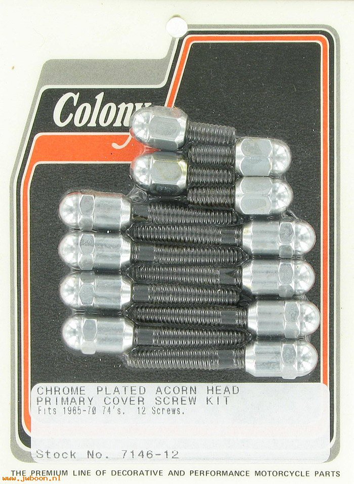 C 7146-12 (): Primary cover screw kit - Big Twins FL '65-'70, in stock.Colony
