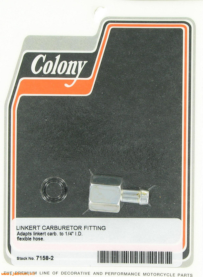 C 7158-2 (): Carb fitting,1/4"I.D. flexible hose-Linkert 33-65,in stock,Colony