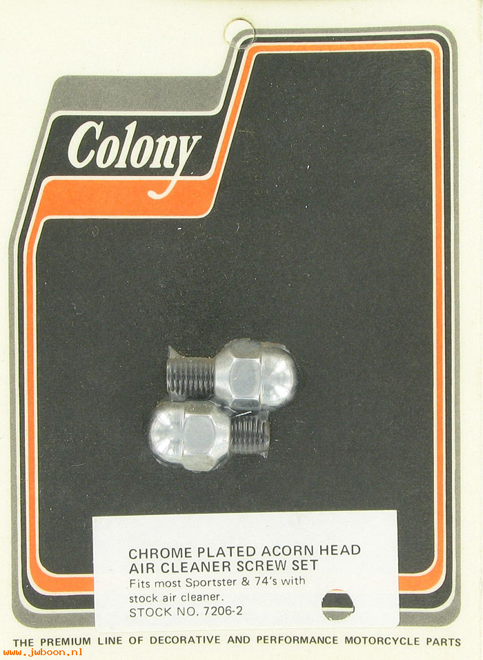 C 7206-2 (): Air cleaner screws - XL, Big Twins pre'78, with stock air cleaner