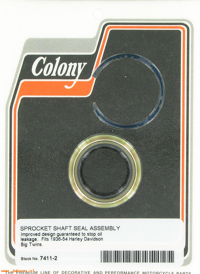 C 7411-2 (24776-40 / 421-40): Sprocket shaft oil seal - Big Twins '40-'54, in stock, Colony