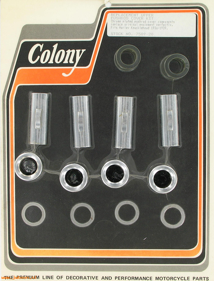 C 7509-20 (  142-36): Upper pushrod covers - Knucklehead EL '36-'39,, in stock, Colony