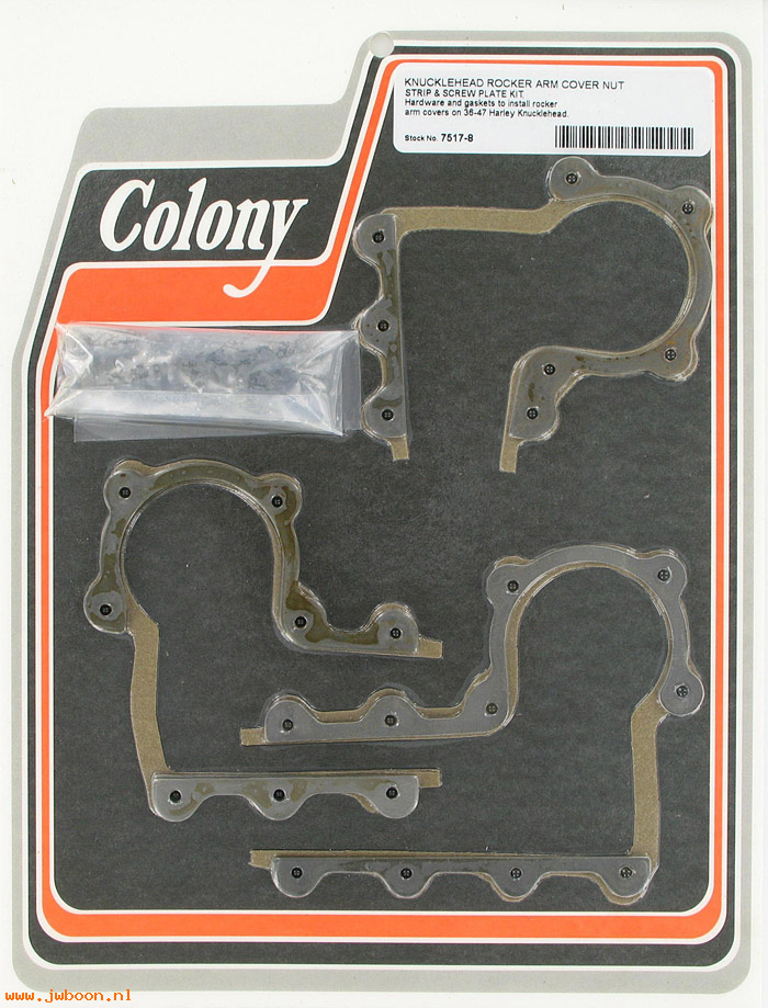 C 7517-8 (17550-38): Rocker arm cover screws & screw plates - EL, FL '38-'47, in stock