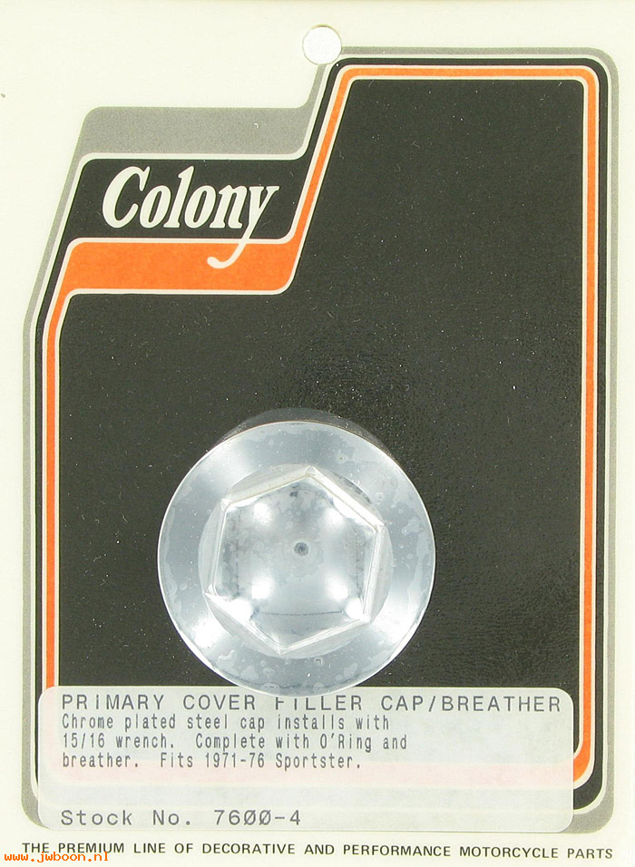 C 7600-4 (34742-71): Primary cover filler cap/breather, hex drive - Sporty XLs '71-'76