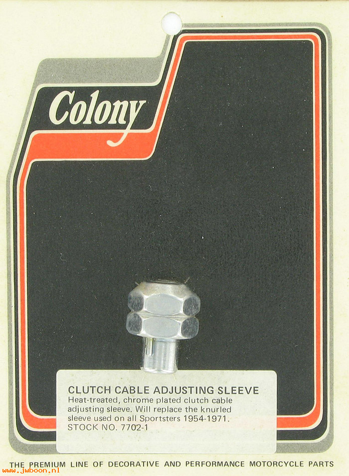 C 7702-1 (38654-53): Clutch cable adjusting sleeve - K, KH, XL '53-e'71. XLR, XR 750