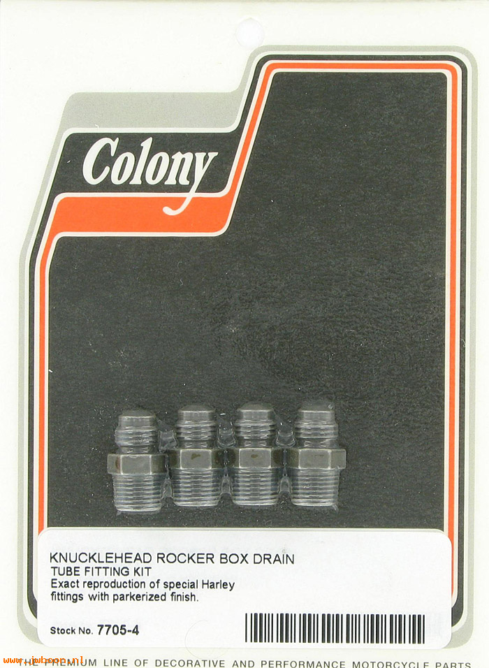 C 7705-4 (17320-38 / 94-38): Rocker box drain tube fittings - Big Twins EL, FL 38-47, in stock