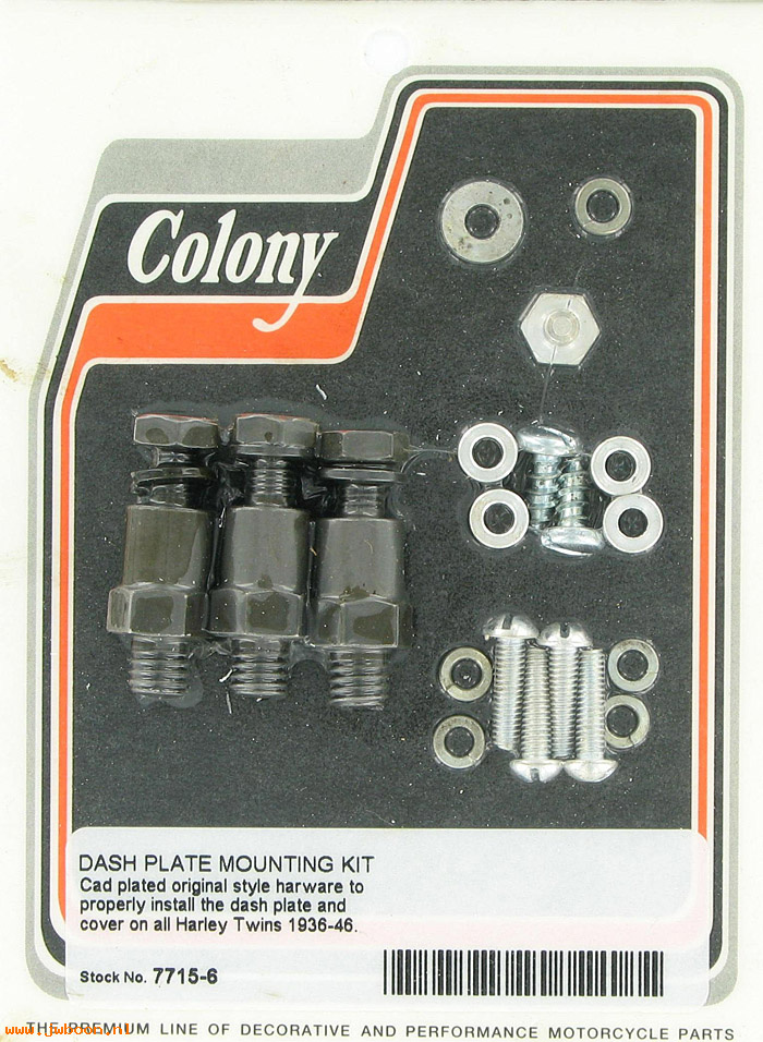 C 7715-6 (71065-36 / 4506-36): Dash plate mounting kit, all models '37-'46, in stock, Colony