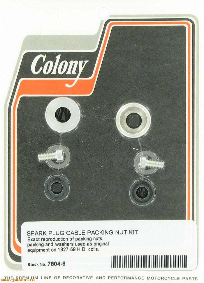 C 7804-6 (31680-27 / 31681-27): Spark plug cable packing nut kit - Most '27-'59 models, in stock