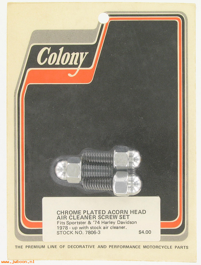 C 7806-3 (): Air cleaner screws - Sportster,FL,FX w.stock air cleaner,in stock