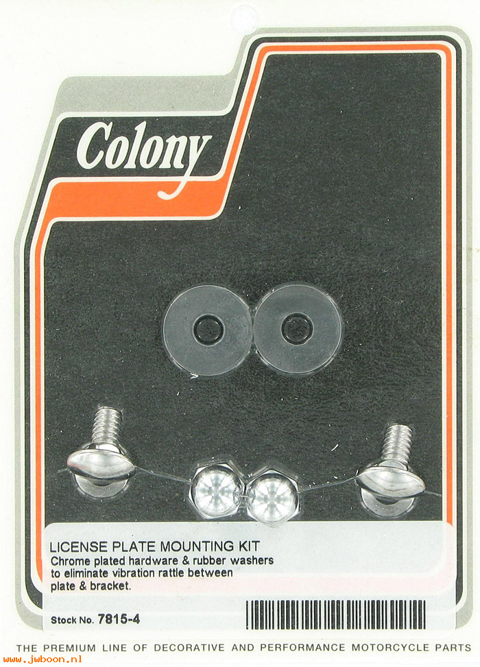 C 7815-4 (): License plate mounting kit - All models, in stock, Colony