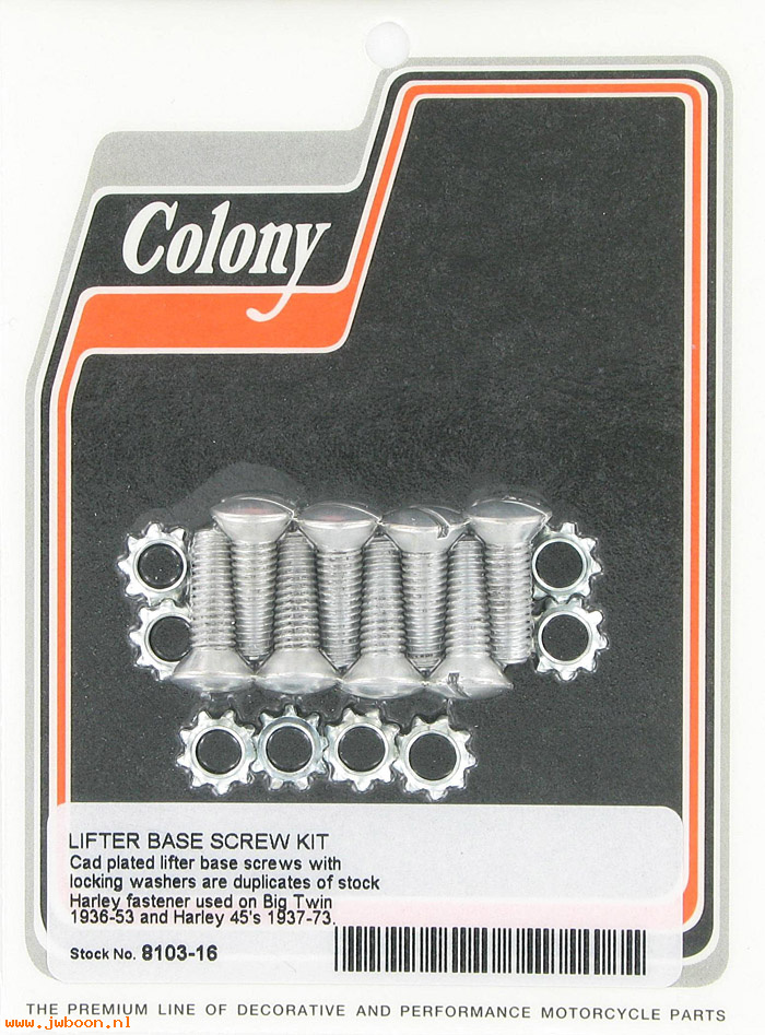C 8103-16 (    2329 / 057): Lifter base screw kit, slotted - Big Twins '30-'53. 750cc L29-73