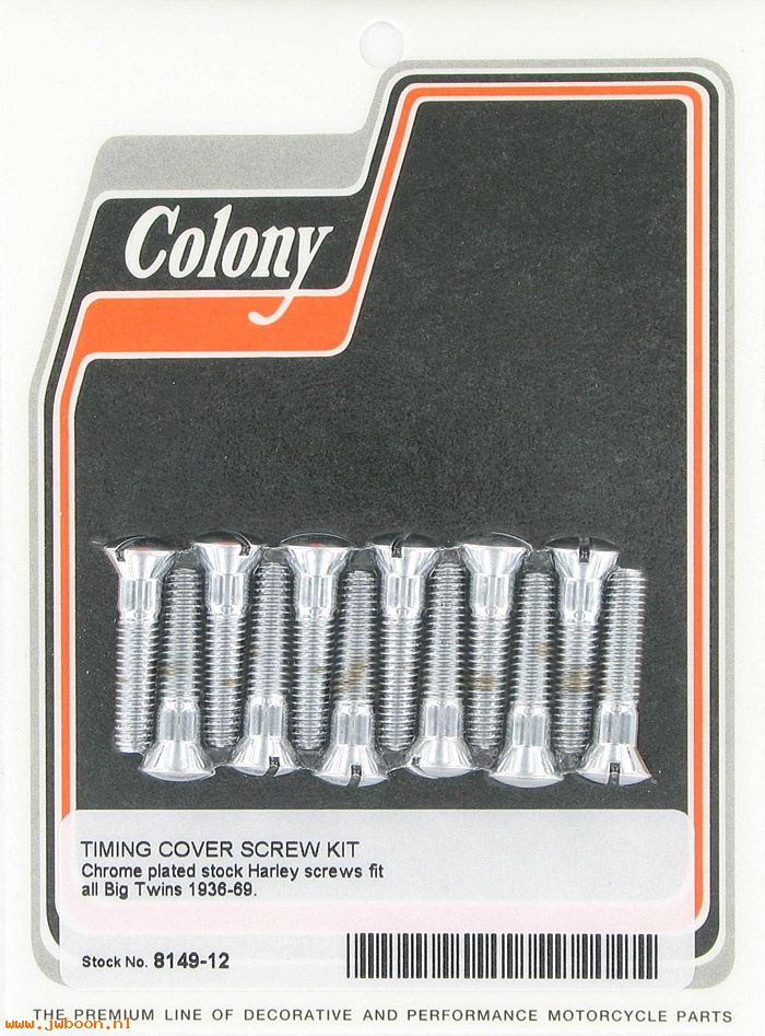 C 8149-12 (    2341 / 056): Gear cover screw kit - Big Twins '30-'69, in stock, Colony
