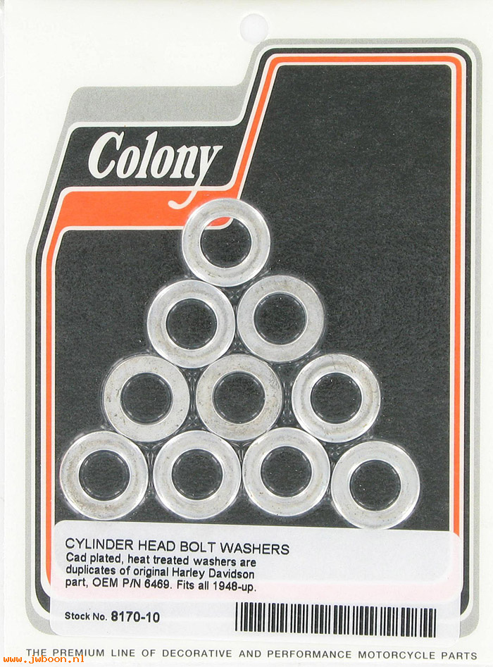C 8170-10 (    6469 / 15-36): Cylinder head bolt washers (10) - OHV Big Twins 36-84, in stock