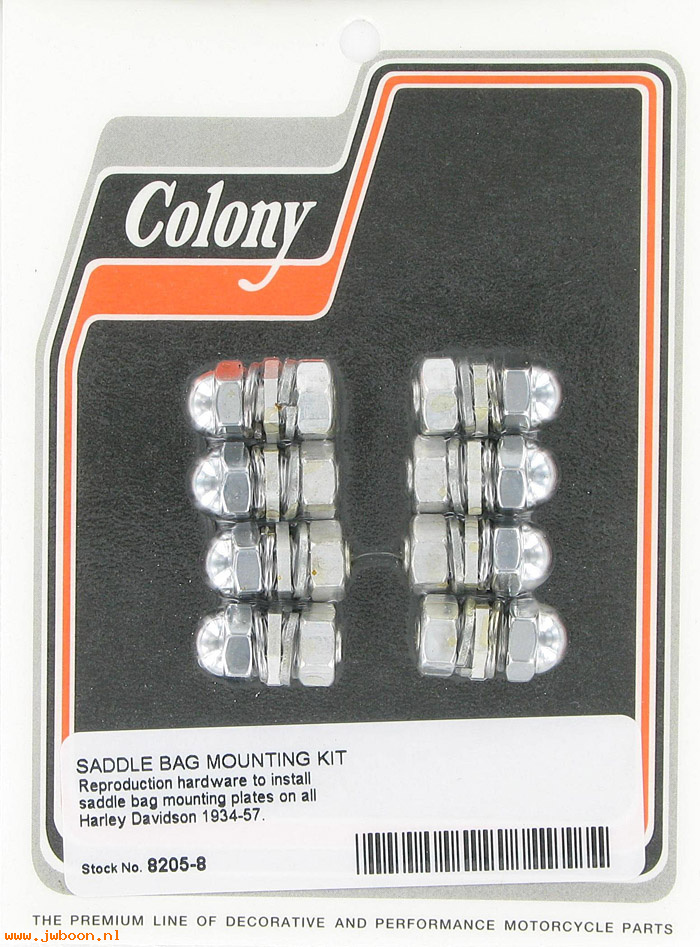C 8205-8 (): Saddlebag plates mounting kit - Big Twins, 750cc '34-'57,in stock
