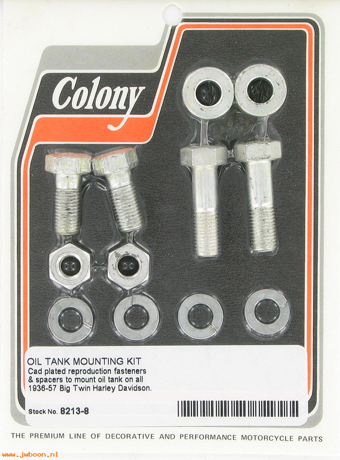 C 8213-8 (62581-36 / 3503-36C): Oil tank mounting kit - CP head bolts - Big Twins 36-57, in stock