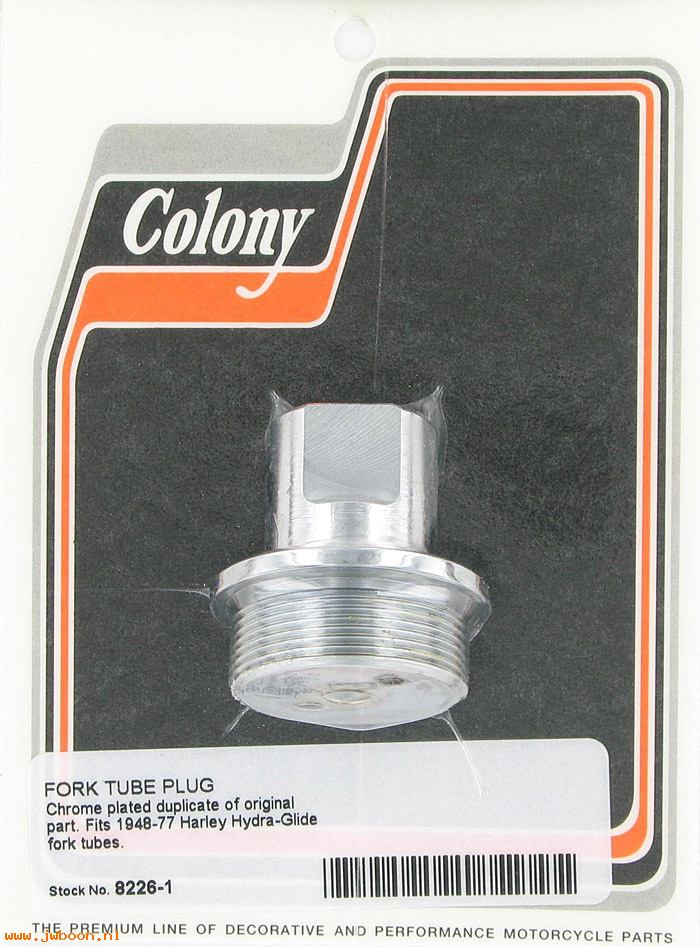 C 8226-1 (45776-49): Plug, fork tube - Big Twins Panhead FL '49-e'77, in stock, Colony