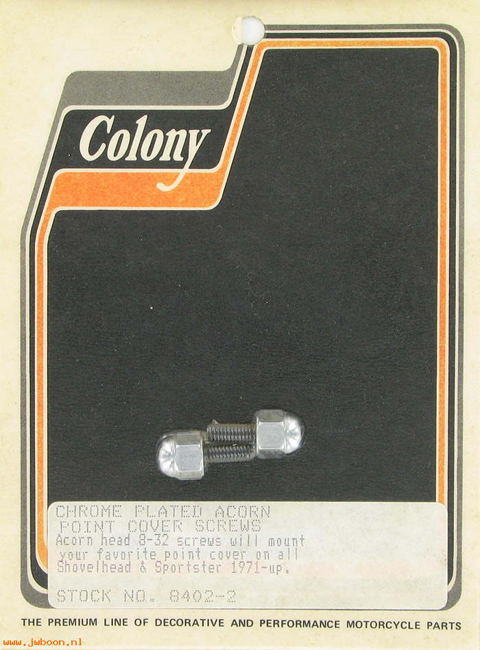 C 8402-2 (): Point cover screws, 8-32  (2) - FL, FX, Ironhead Sporty XL '71-