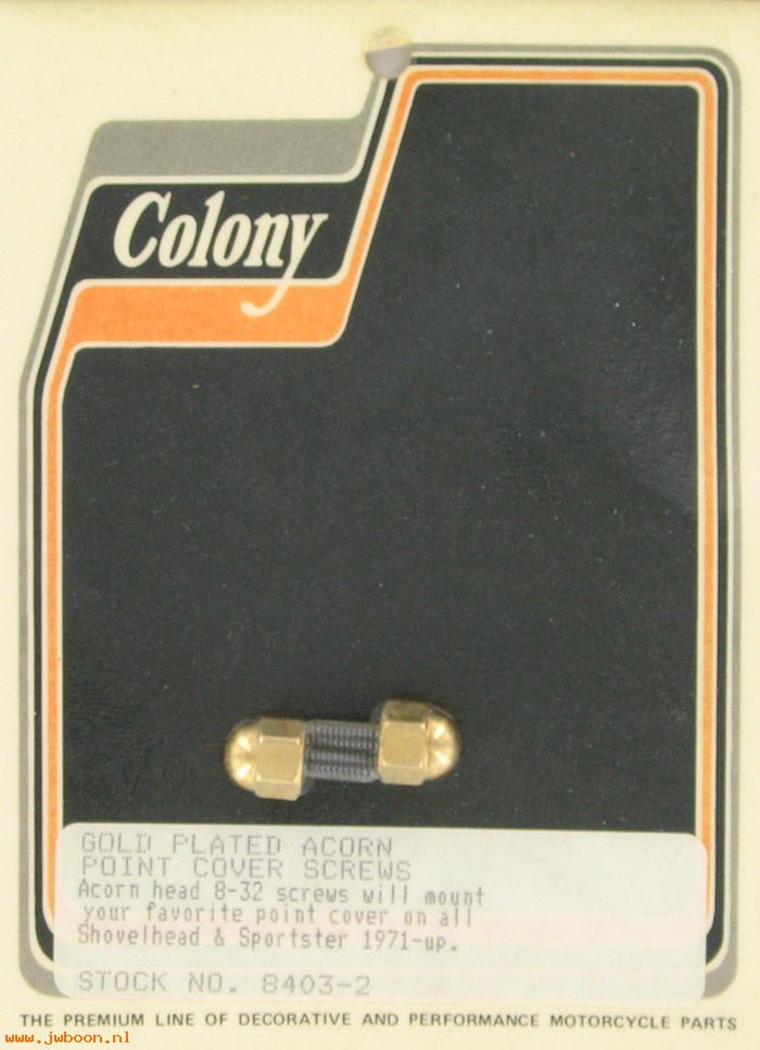 C 8403-2 (): Point cover screws, 8-32  (2) - FL, FX, Ironhead Sporty XL '71-