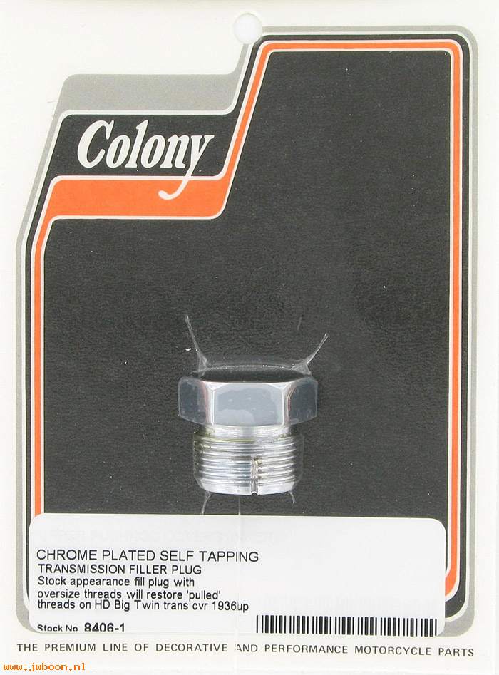 C 8406-1 (     701 / 2326-36): Transmission plug, self tapping oversize - Big Twins '36-early'80