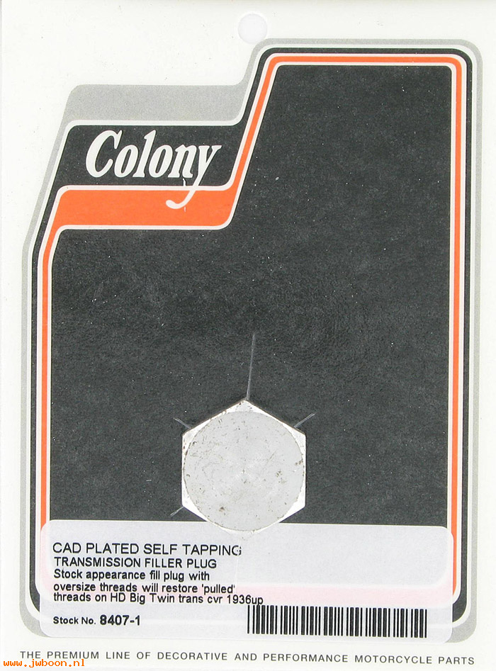 C 8407-1 (     701 / 2326-36): Transmission plug, self tapping oversize - Big Twins '36-early'80