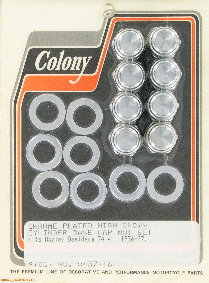 C 8437-16 (): Cylinder base nuts, high crown - Big Twins 30-77 in stock Colony