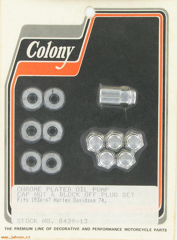 C 8439-13 (): Oil pump nut kit - OHV, EL, FL '36-'67, Colony in stock