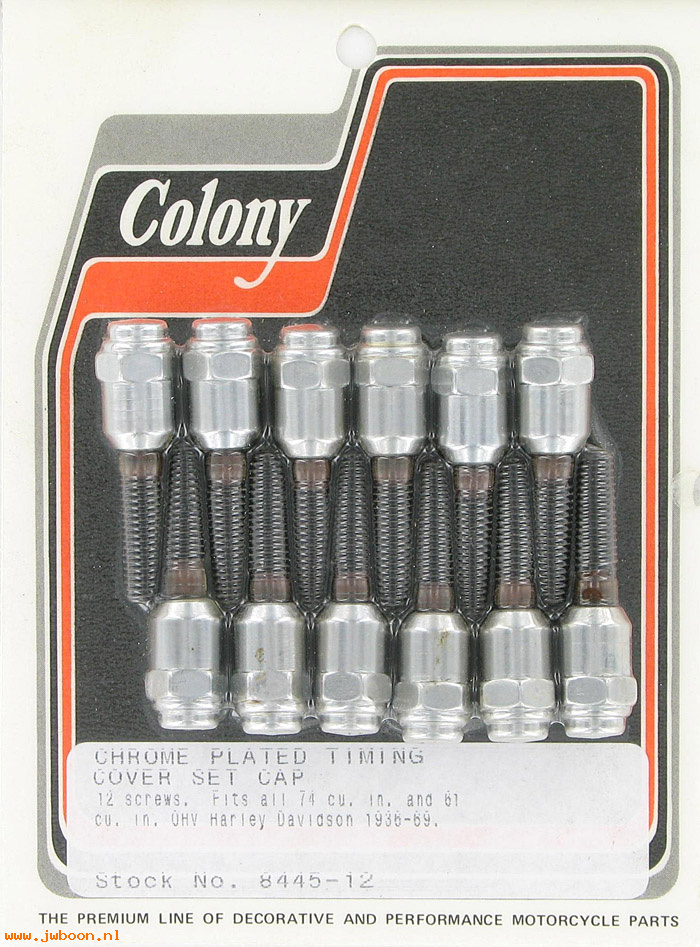 C 8445-12 (): Timing cover screw kit (12) - Big Twins '30-'69, Colony in stock