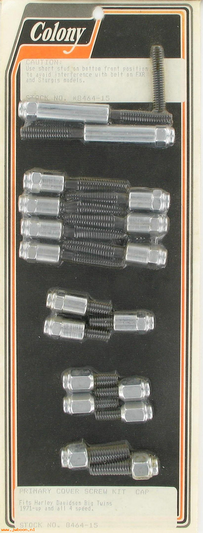 C 8464-15 (): Primary cover screw kit - FL '71-up, 4-speed, Colony in stock