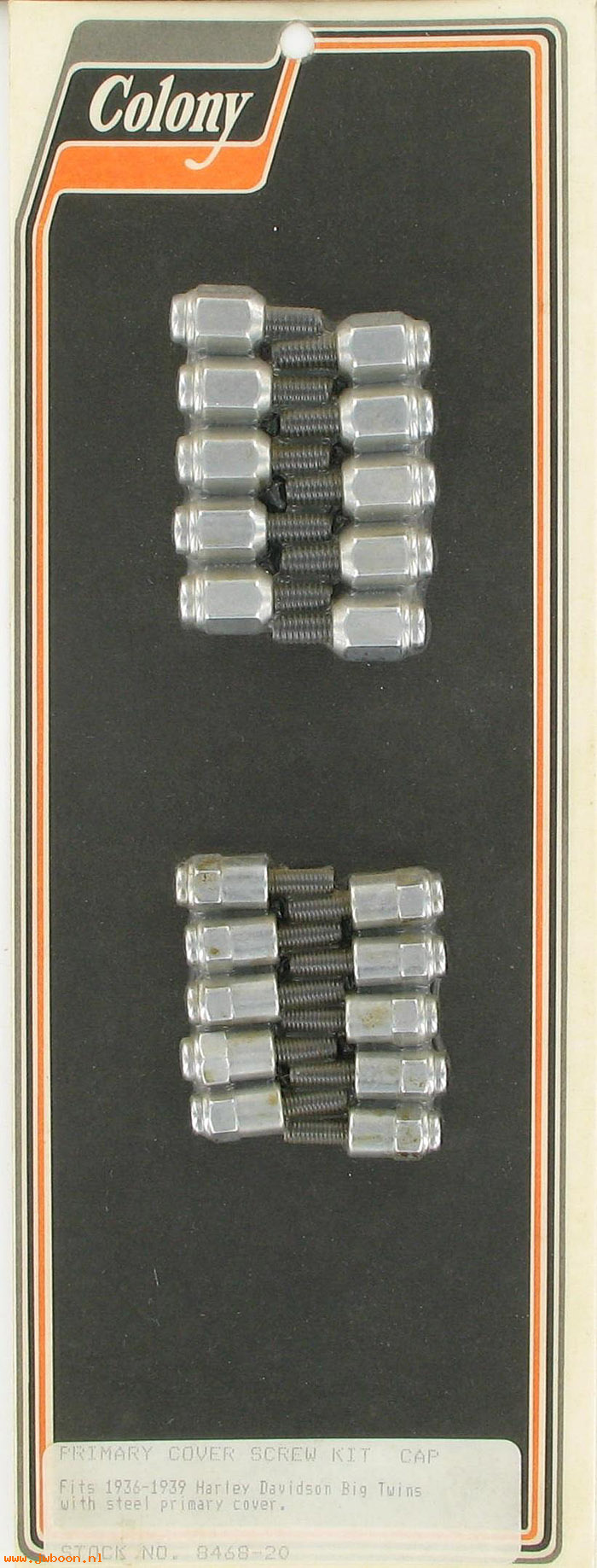 C 8468-20 (): Primary cover screw kit - Big Twins '36-'64. Colony in stock
