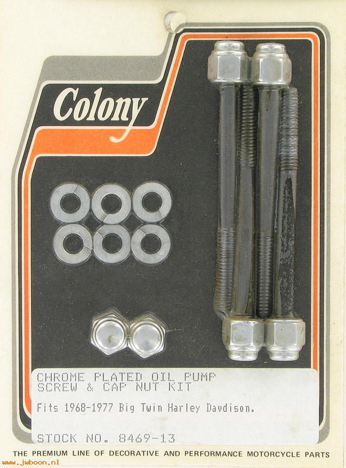 C 8469-13 (): Oil pump screw and nut set - Big Twins '68-'77. Colony in stock