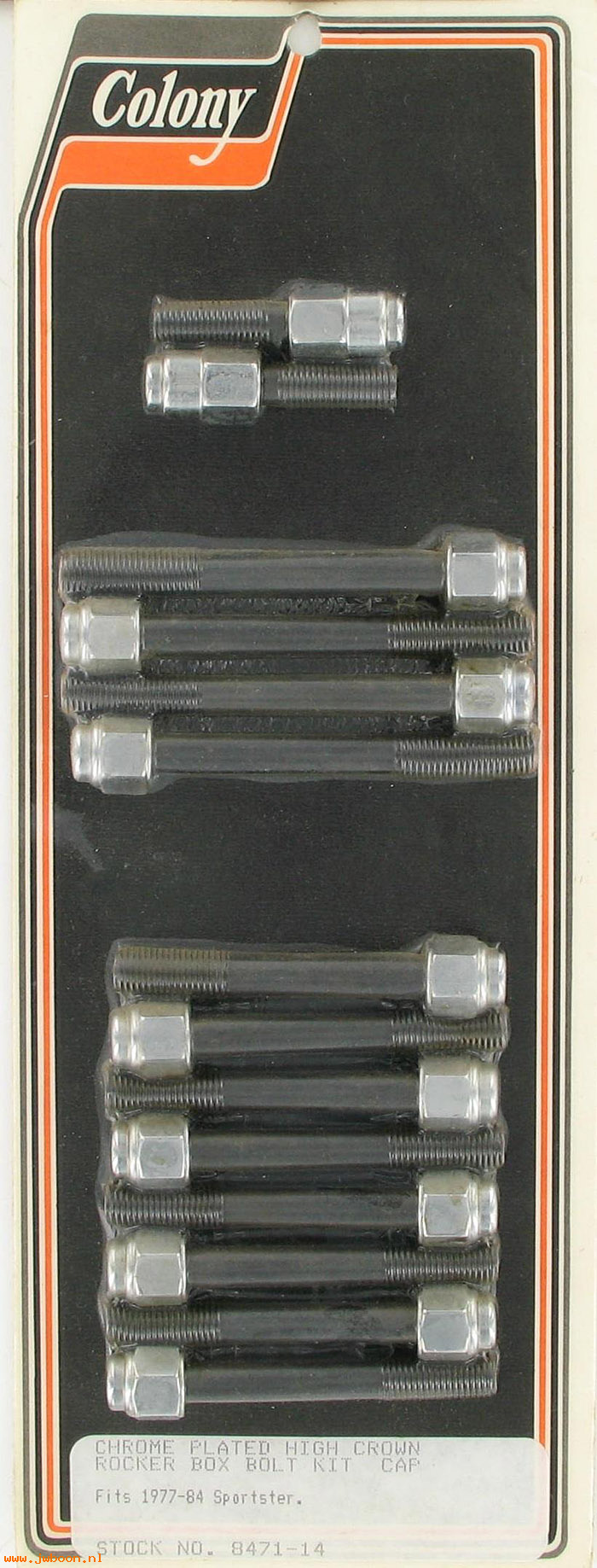C 8471-14 (): Rocker box bolt kit, high crown - XL's '77-'85, Colony in stock
