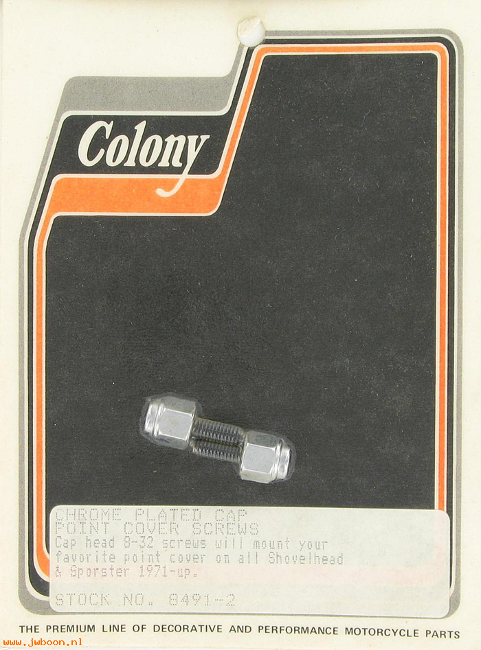 C 8491-2 (): Point cover screws, 8-32    (2) - Colony in stock,FL, FX, XL '71-