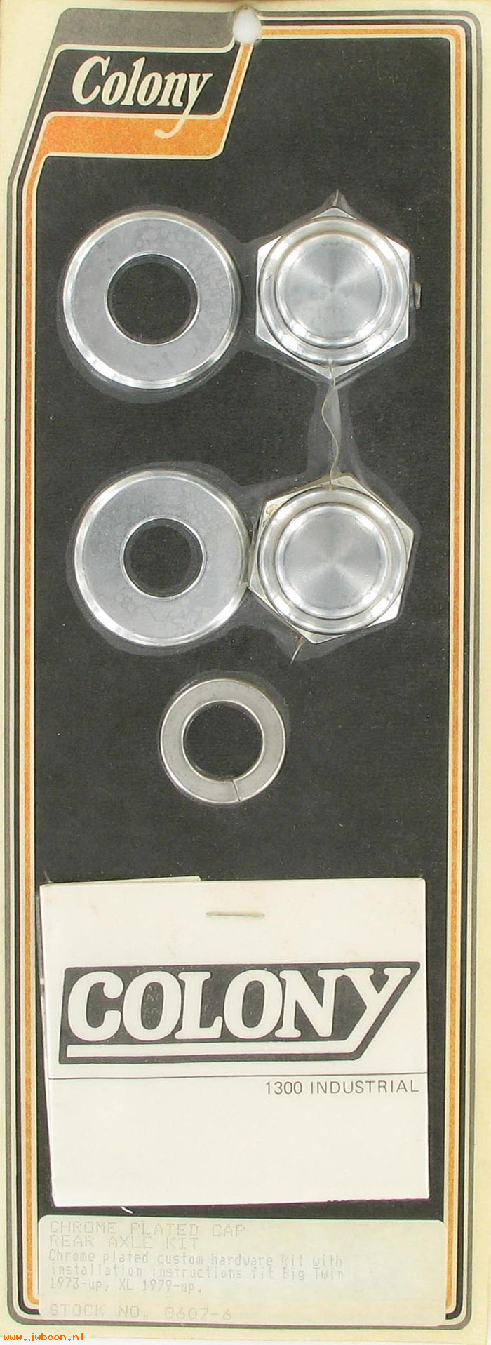 C 8607-6 (): Rear axle nut and axle cover kit - Colony Big Twins '73-  XL '79-