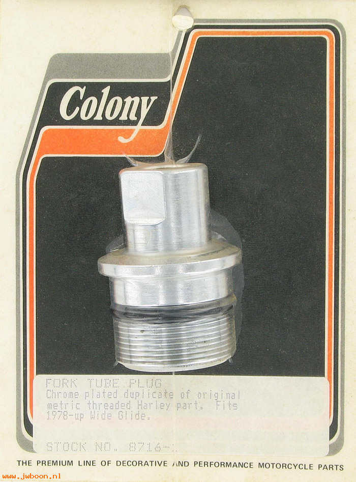 C 8716-1 (45838-77): Fork tube plug - FL late'77-'84. FLT '80-'83. FXST. FXWG, Colony