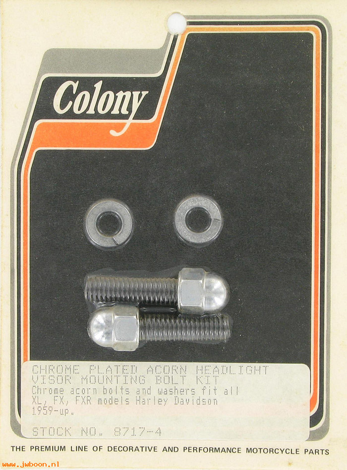 C 8717-4 (): Headlite visor mounting kit - Colony Ironhead XL, FX, FXR '59-