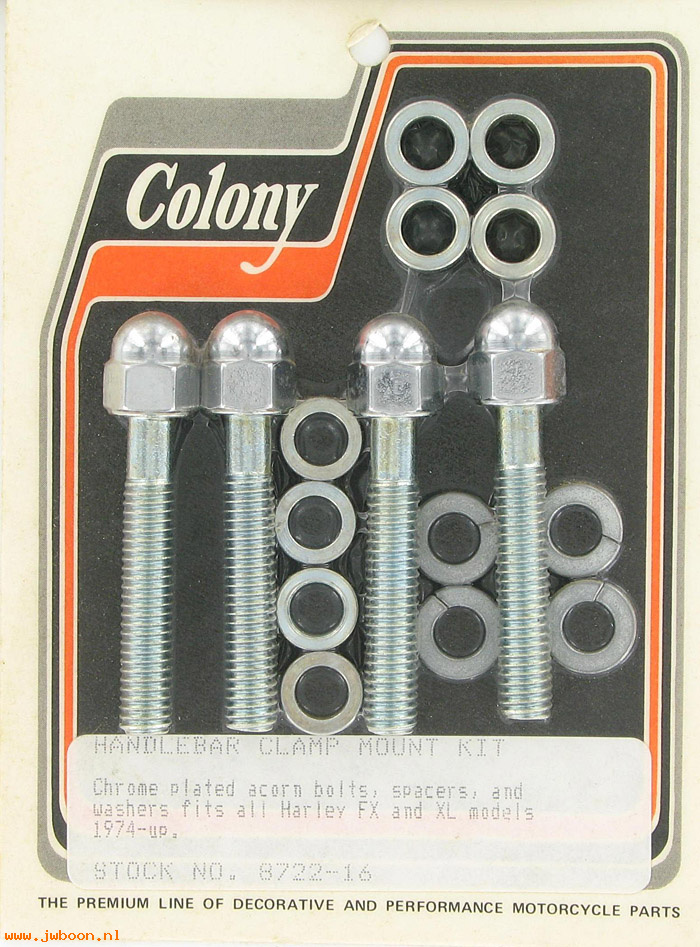 C 8722-16 (): Handlebar clamp mtg kit, in stock, Colony - FX, Ironhead XL '74-