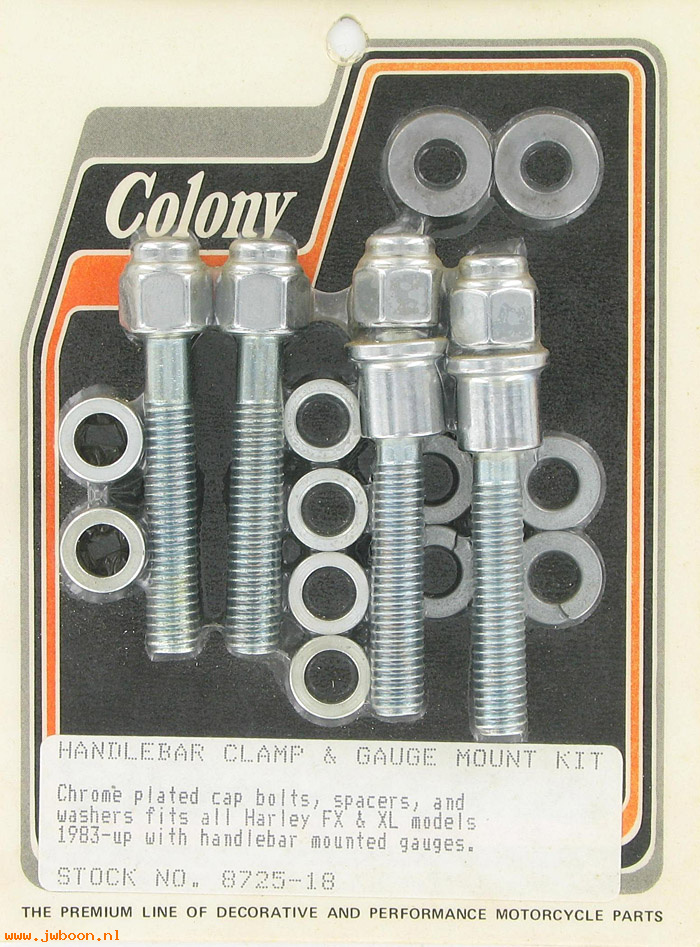 C 8725-18 (): Handlebar clamp & gauge mtg kit, in stock,Colony - FX, XL '83-'94