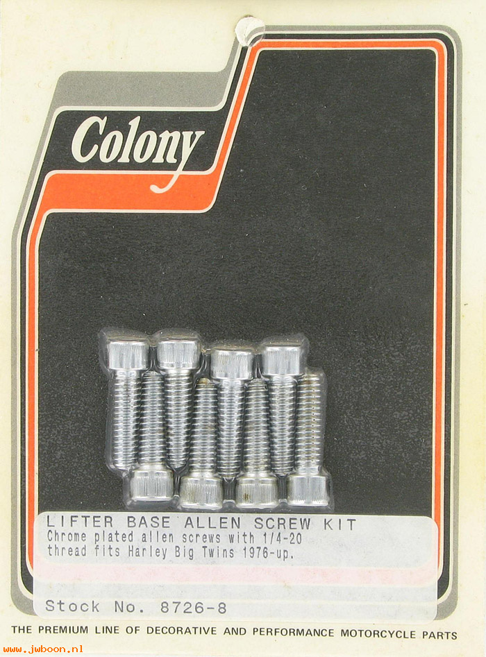 C 8726-8 (    3770): Lifter base screw kit, 1/4"-20 knurled Allen, in stock - FL '76-