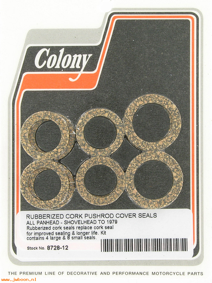 C 8728-12 (17955-36 / 17955-48): Pushrod seals - rubberized cork (12) - Big Twins '48-'79,in stock